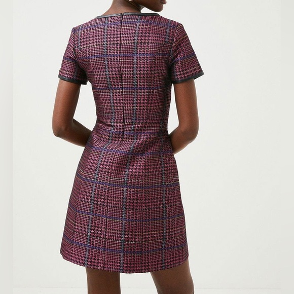 Karen Millen | Check Jacquard Button Front Dress - Picture 4 of 10